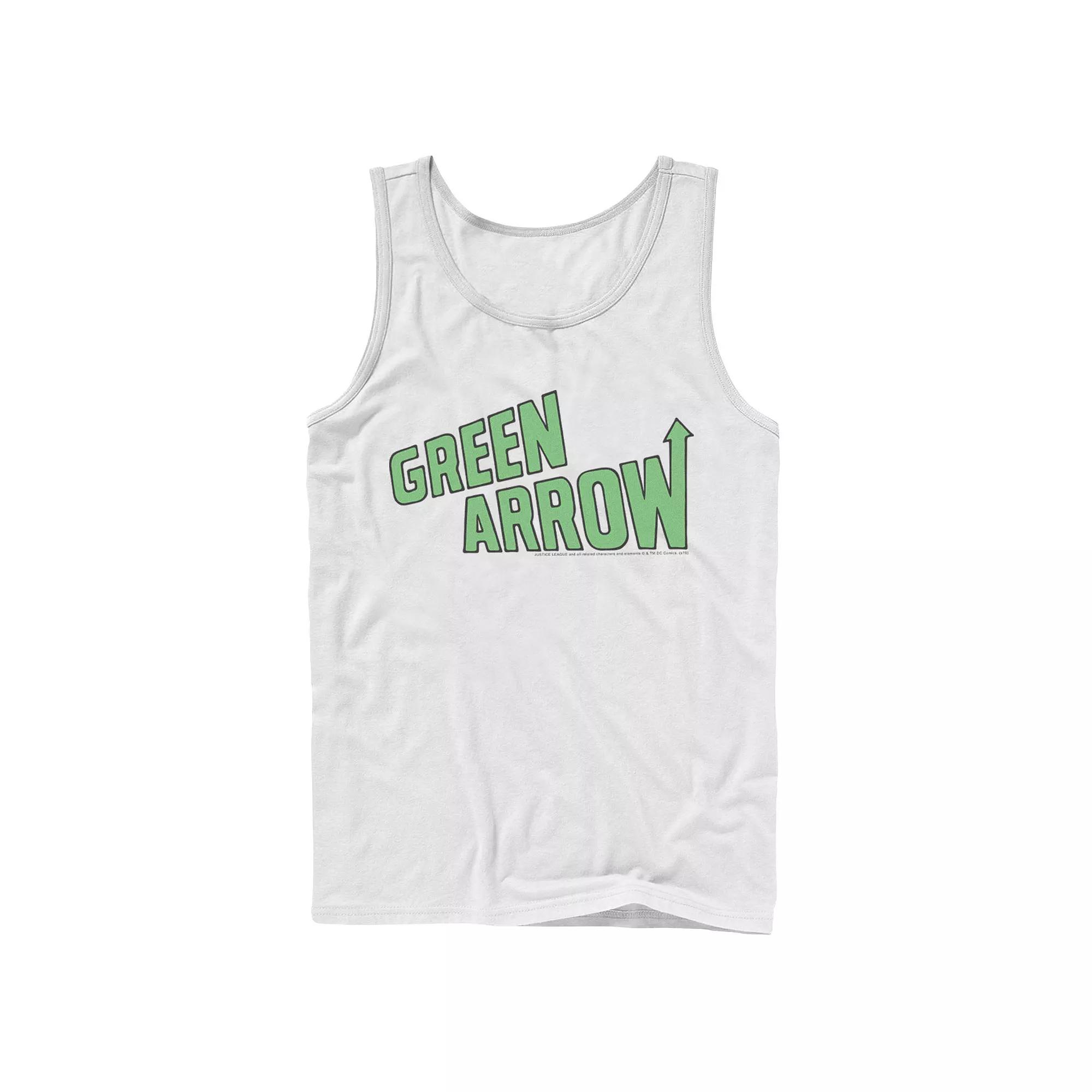 Men's DC Comics The Green Arrow Text Poster Tank Top,  Product Image