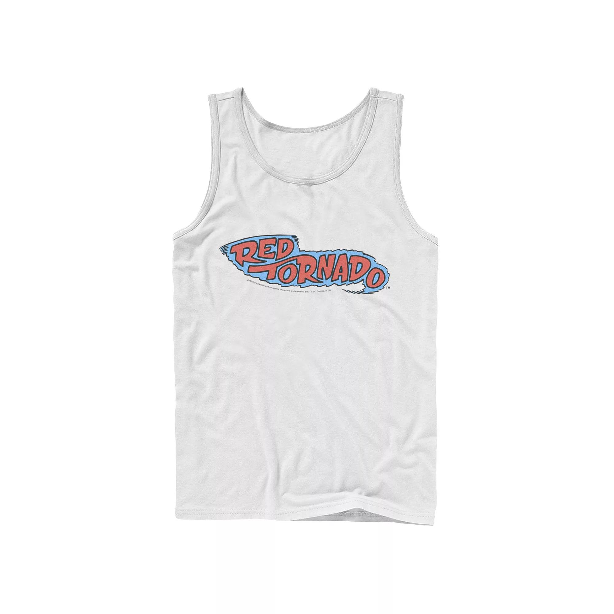 Men's DC Comics Red Tornado Text Logo Poster Tank Top,  Product Image
