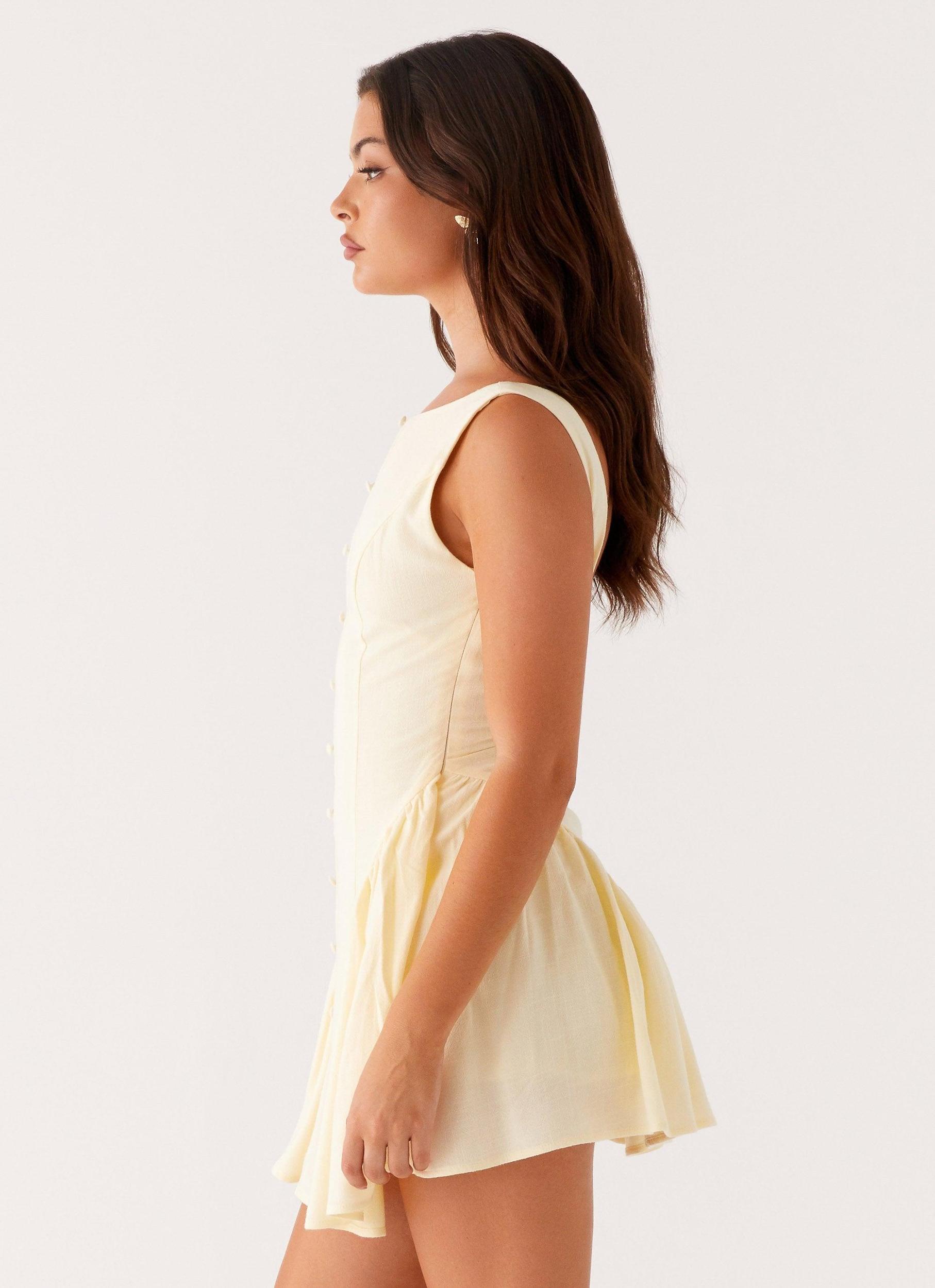 Margo Mini Dress - Pale Yellow Product Image