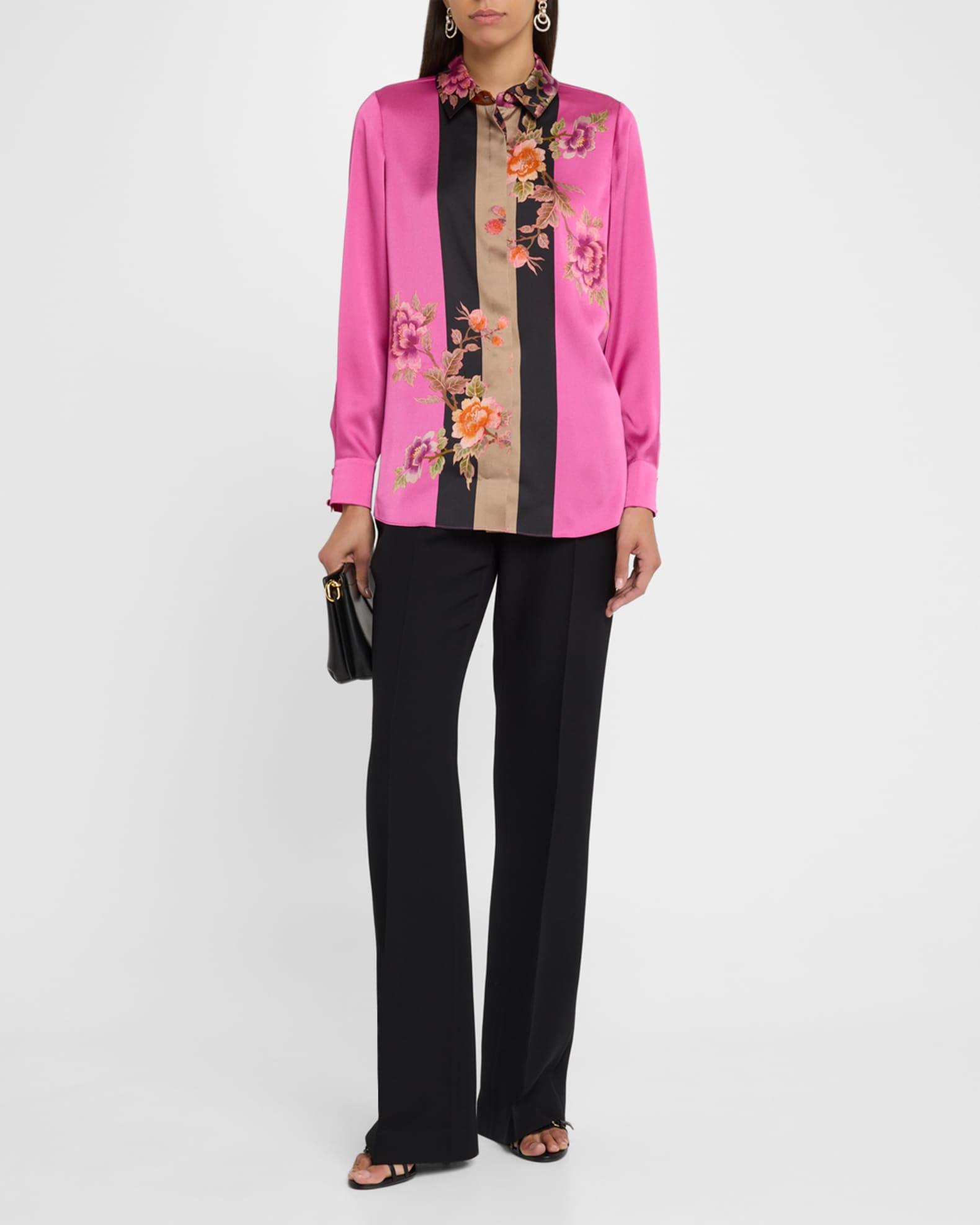 Sabrina Floral-Print Satin Blouse Product Image