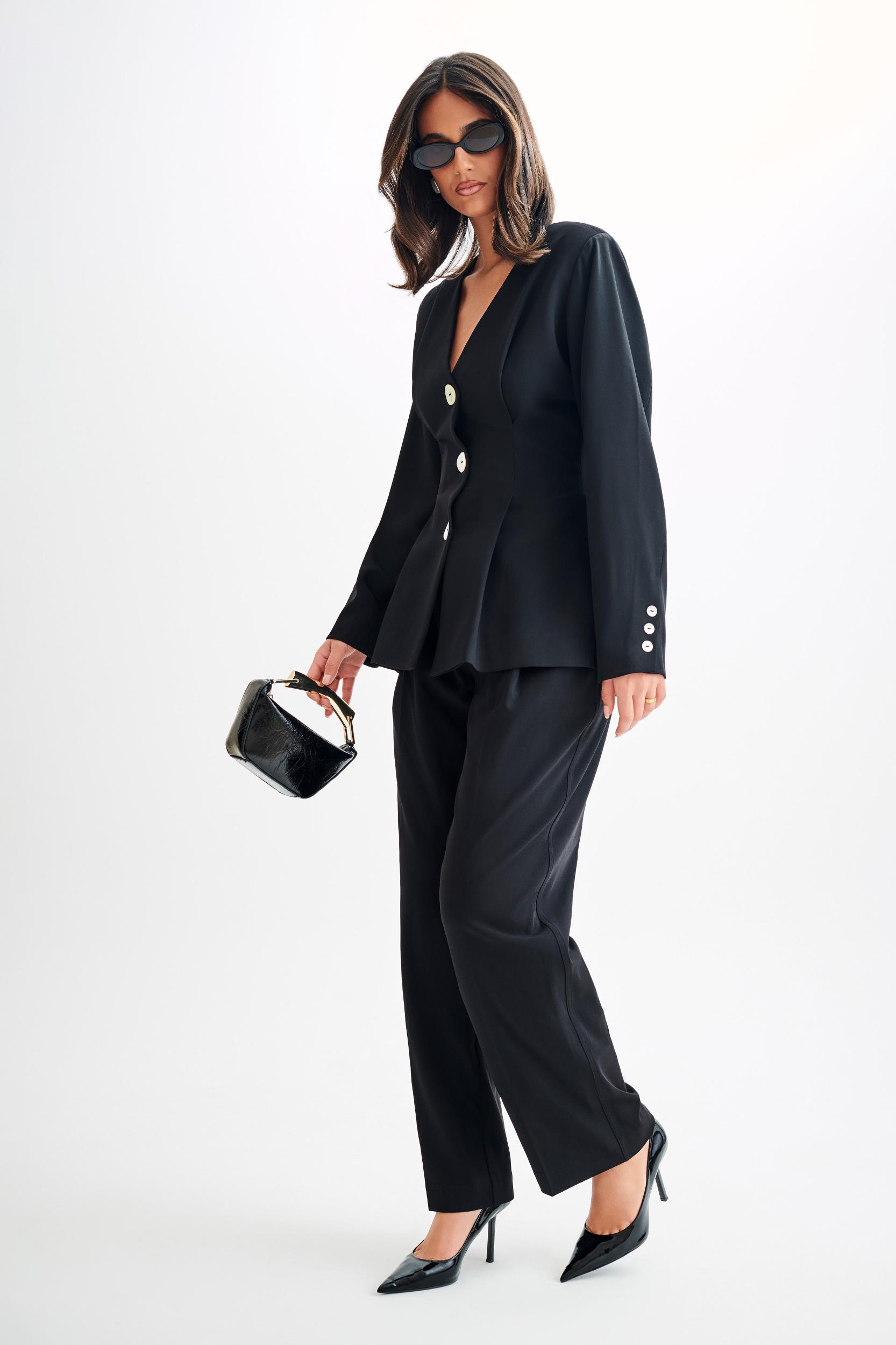 Kendall Balloon Sleeve Jacket - Black Product Image