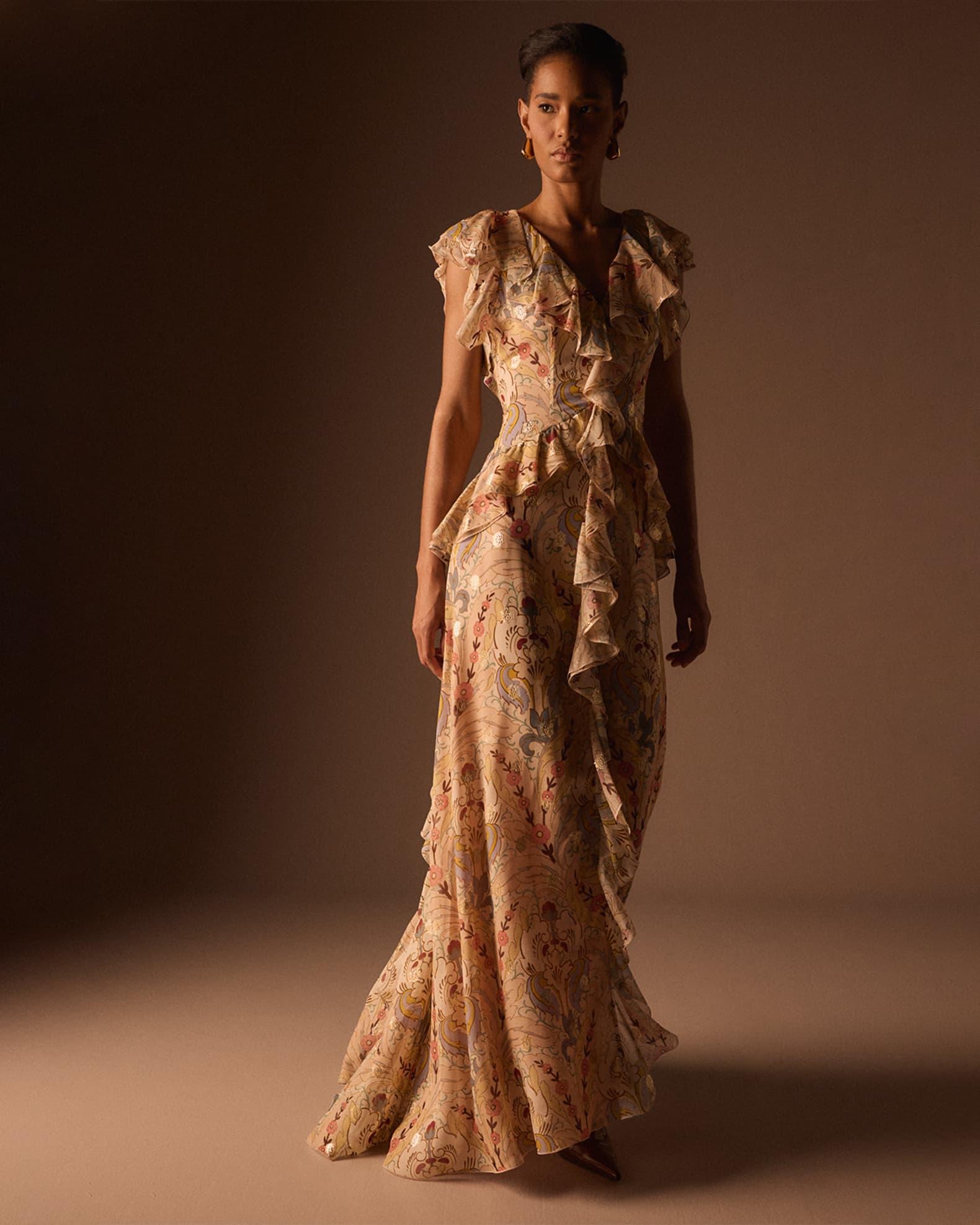 Fiesta Fil Coupe Ruffle Gown Product Image