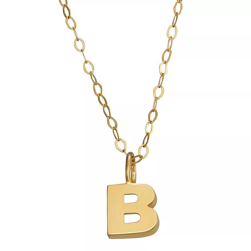 10K Gold Initial Pendant on 14K Gold Filled Chain, Womens Product Image