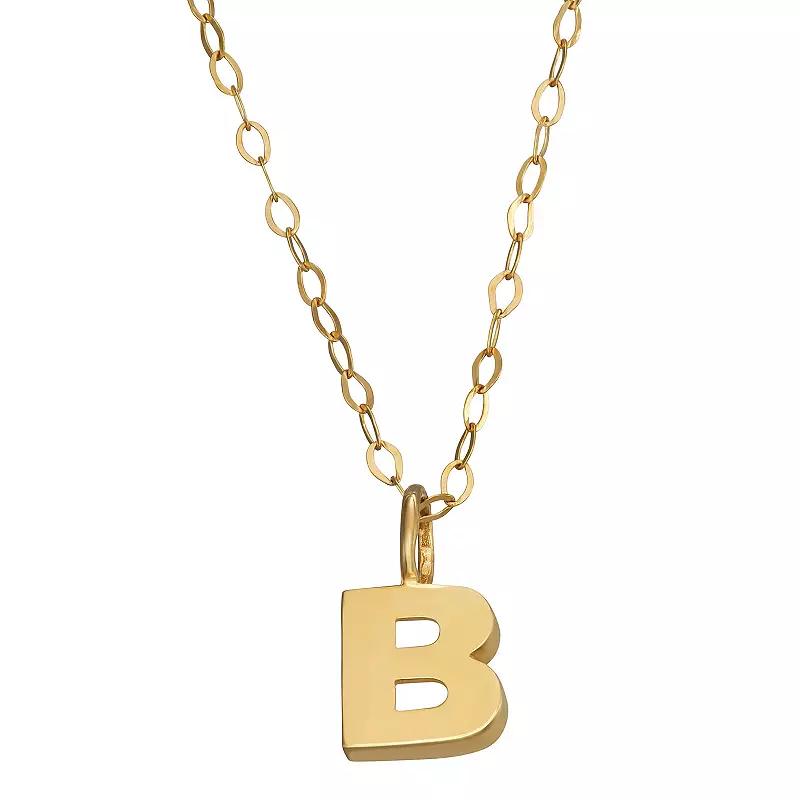 10K Gold Initial Pendant on 14K Gold Filled Chain, Womens Product Image