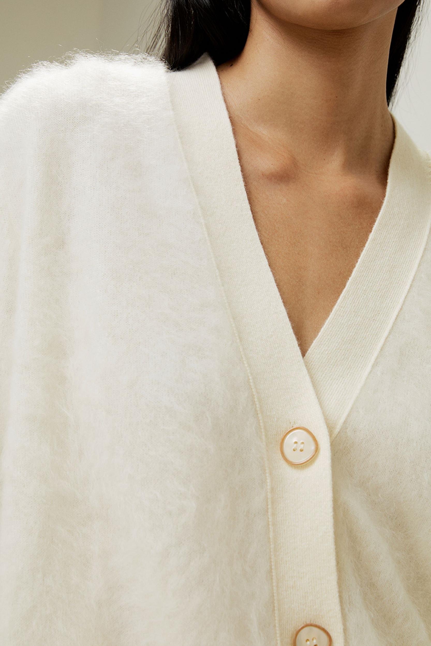 LILYSILK Cashmere Cardigan Women White Premium Cashmere Comfortable Dropped Shoulder Cardigan M Product Image