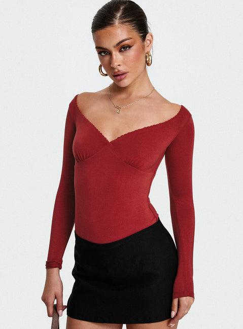 Loveydove Bodysuit Burgundy Product Image