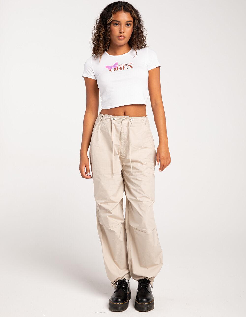 OBEY House Of Obey Womens Fitted Crop Tee - WHITE Product Image