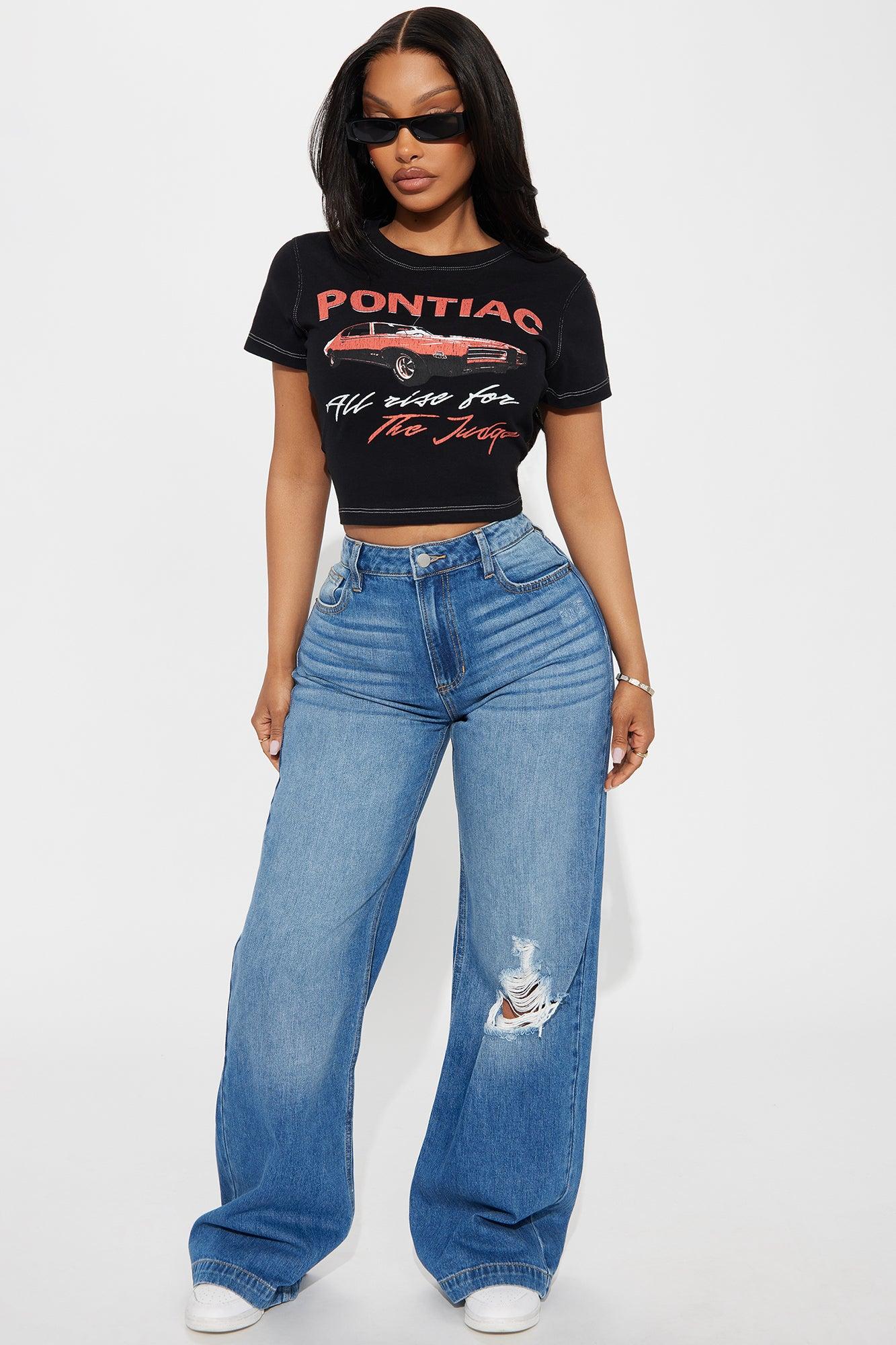 Khai Ripped Wide Leg Jeans - Medium Wash Product Image