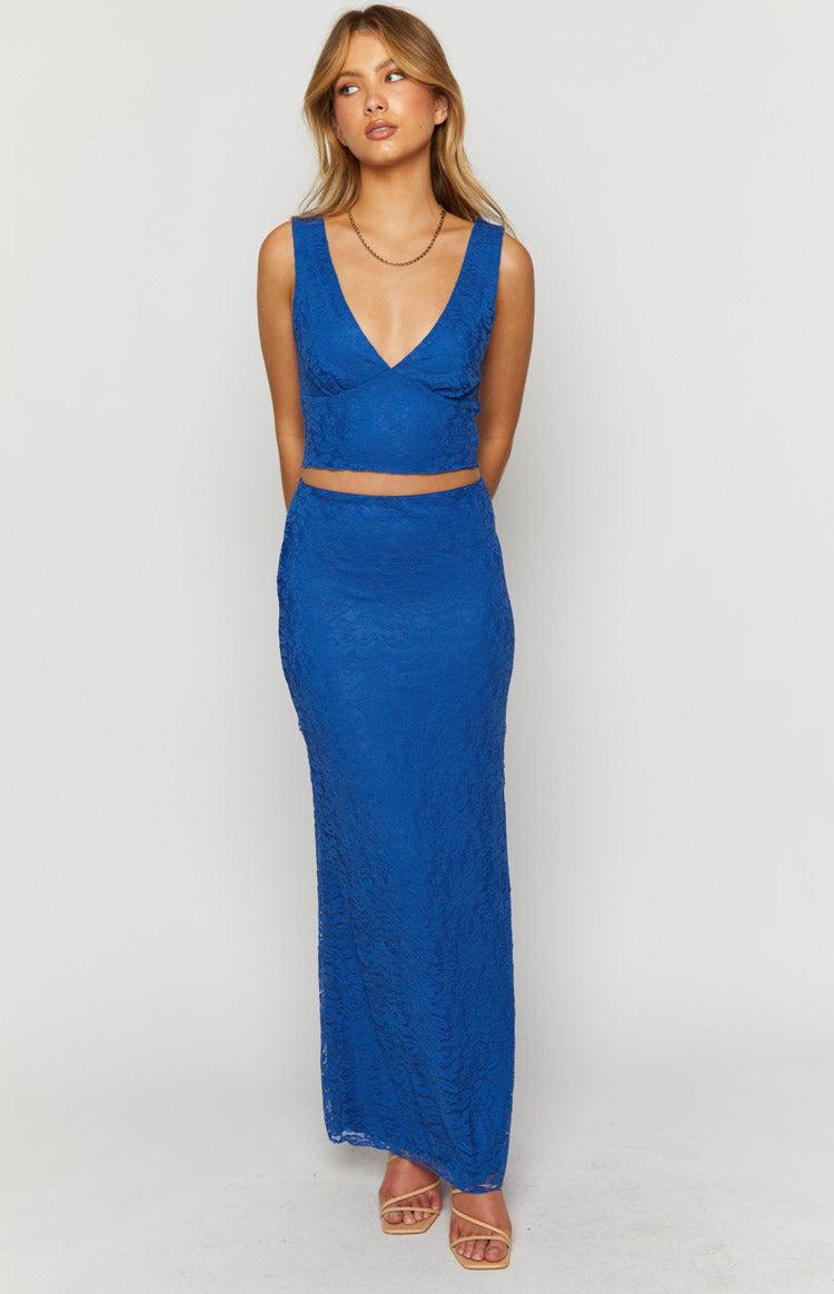 Mimosa Blue Lace Maxi Skirt Baby Product Image