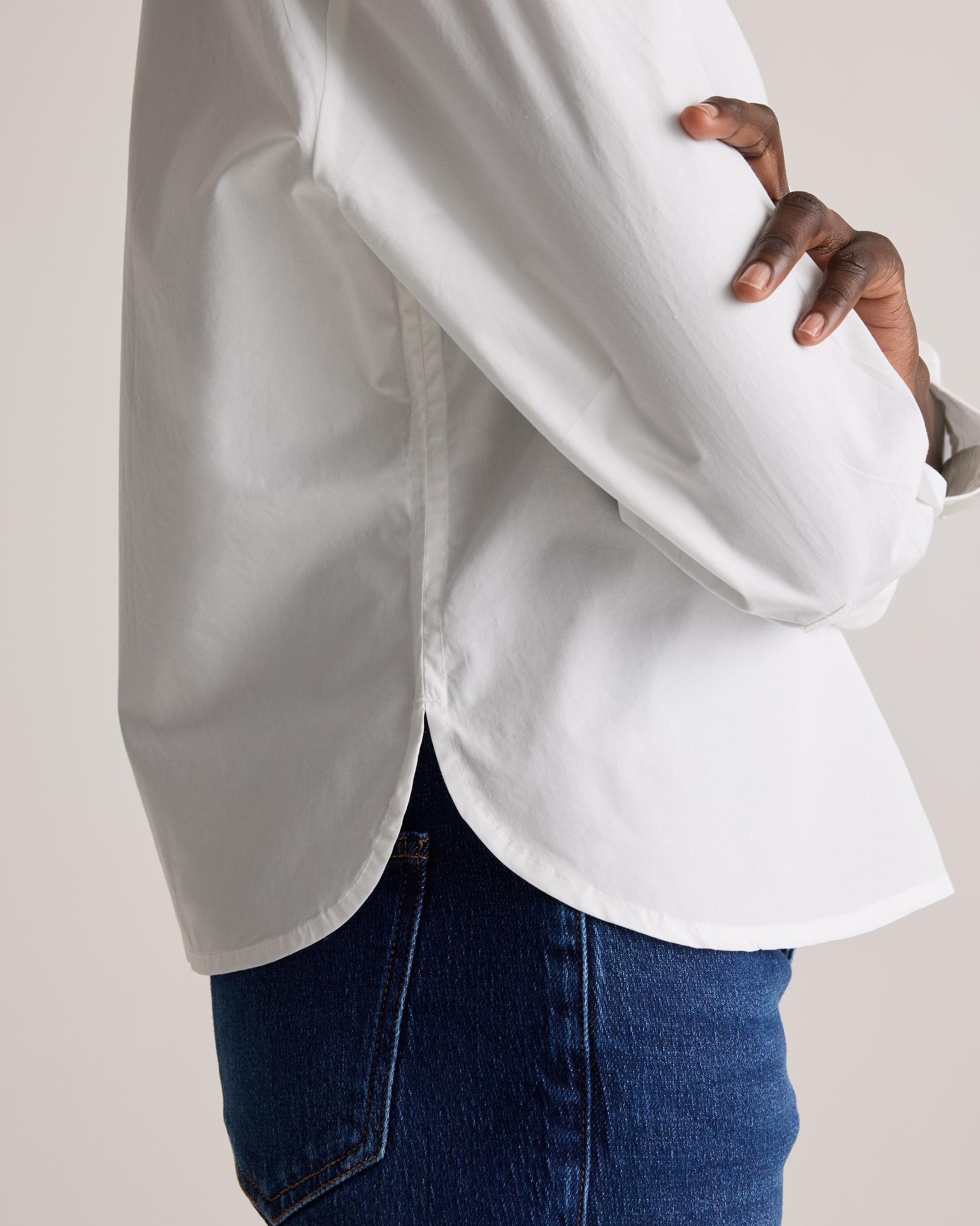 Quince | Women's Poplin Cropped Long Sleeve Shirt Organic Cotton Product Image