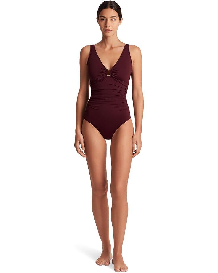 Beach Club Solid Ring Front One Piece Product Image