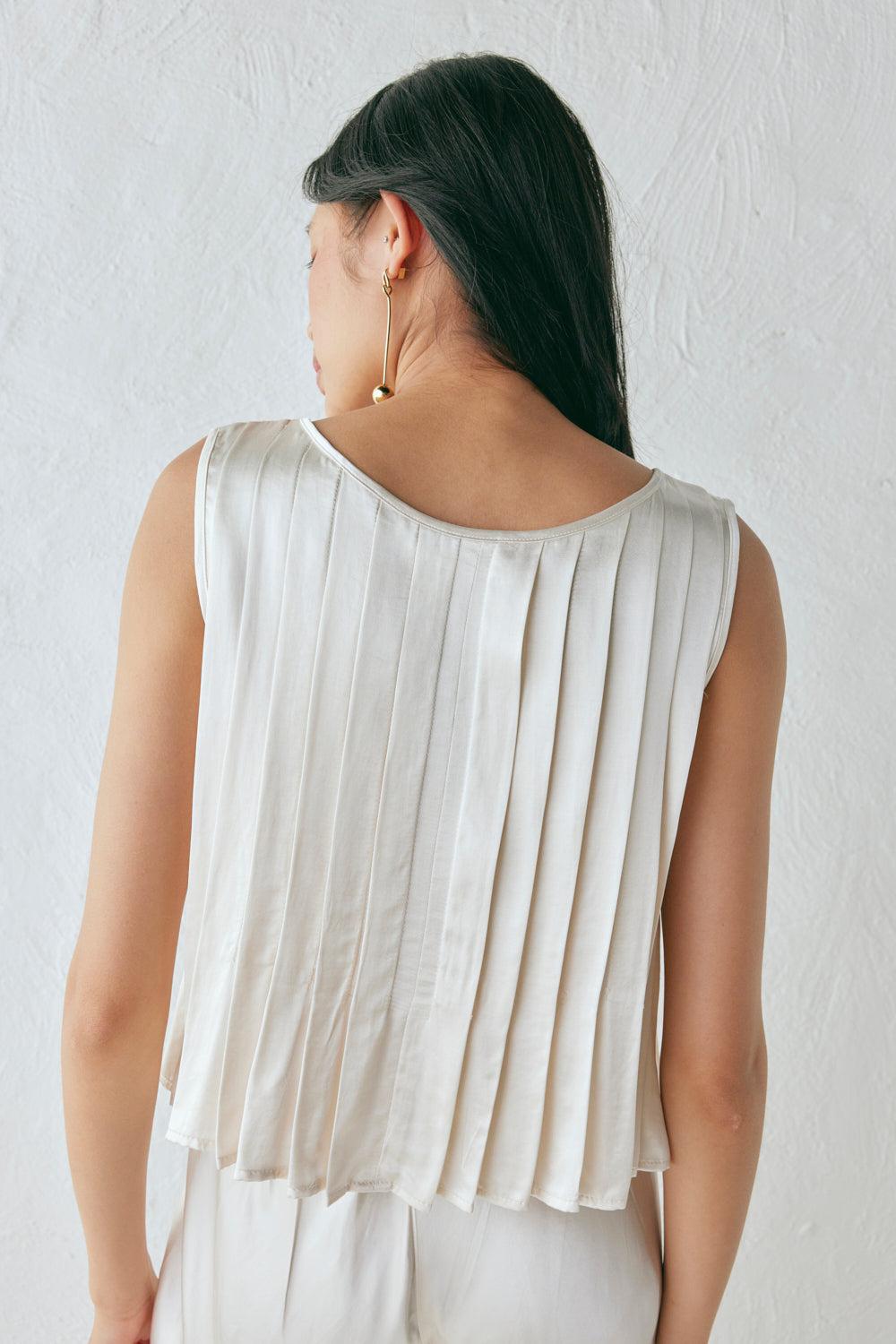 Eva Satin Top Cream Product Image