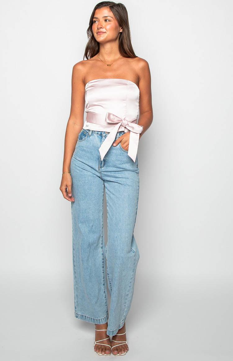 Satin Diva Pink Crop Top Product Image