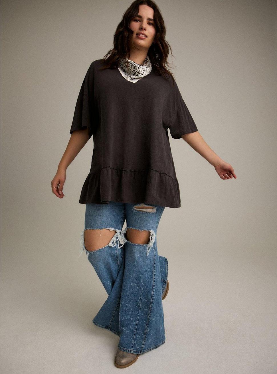 Festi Oversized Tiered Heritage Slub Tee Product Image