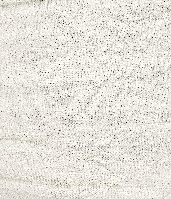 Pear Culture Spaghetti Strap Square Neck Wrap Tail Glitter Dress Product Image