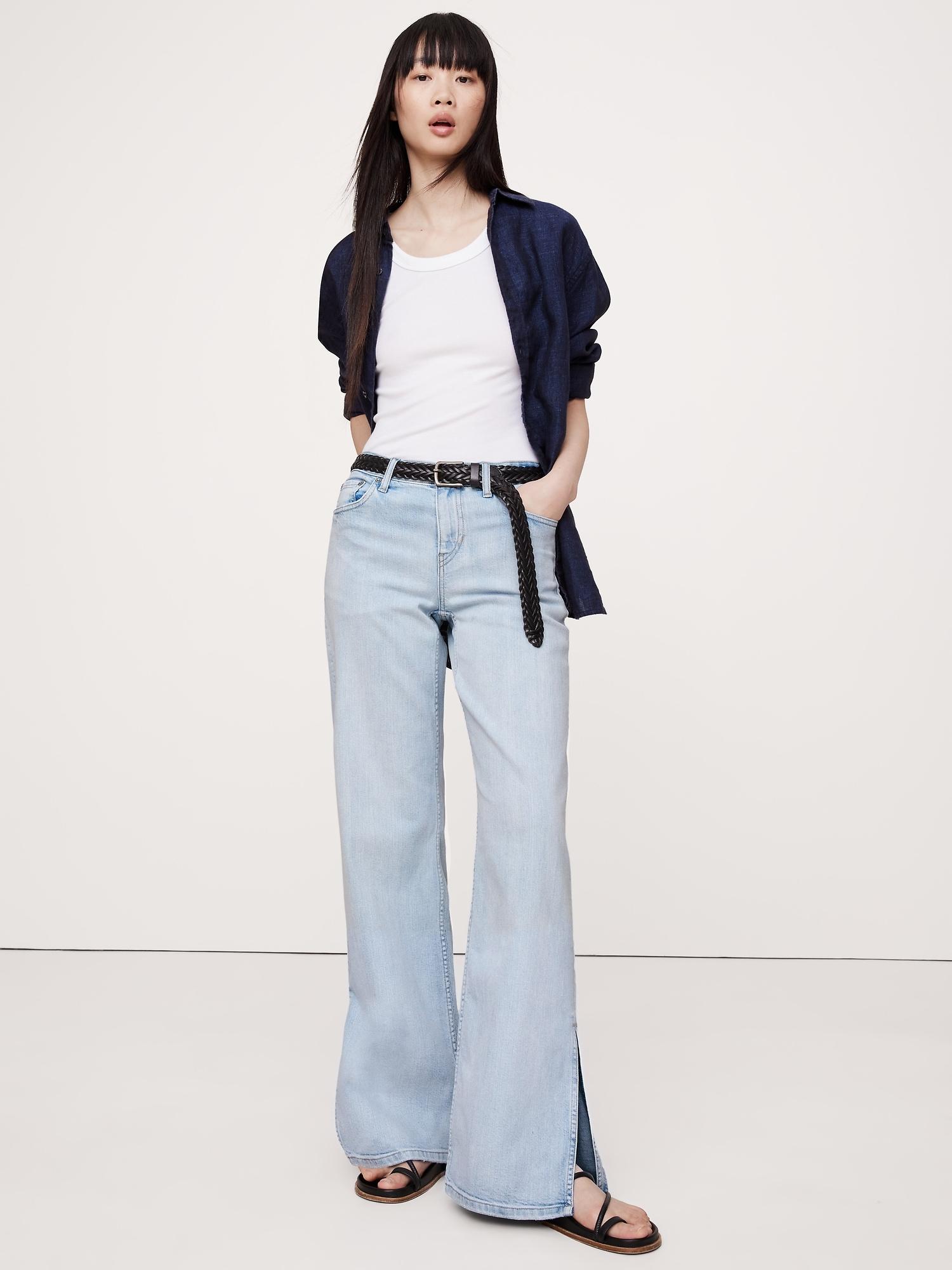The Icon Classic Mid-Rise Wide-Leg Split-Hem Jean Product Image