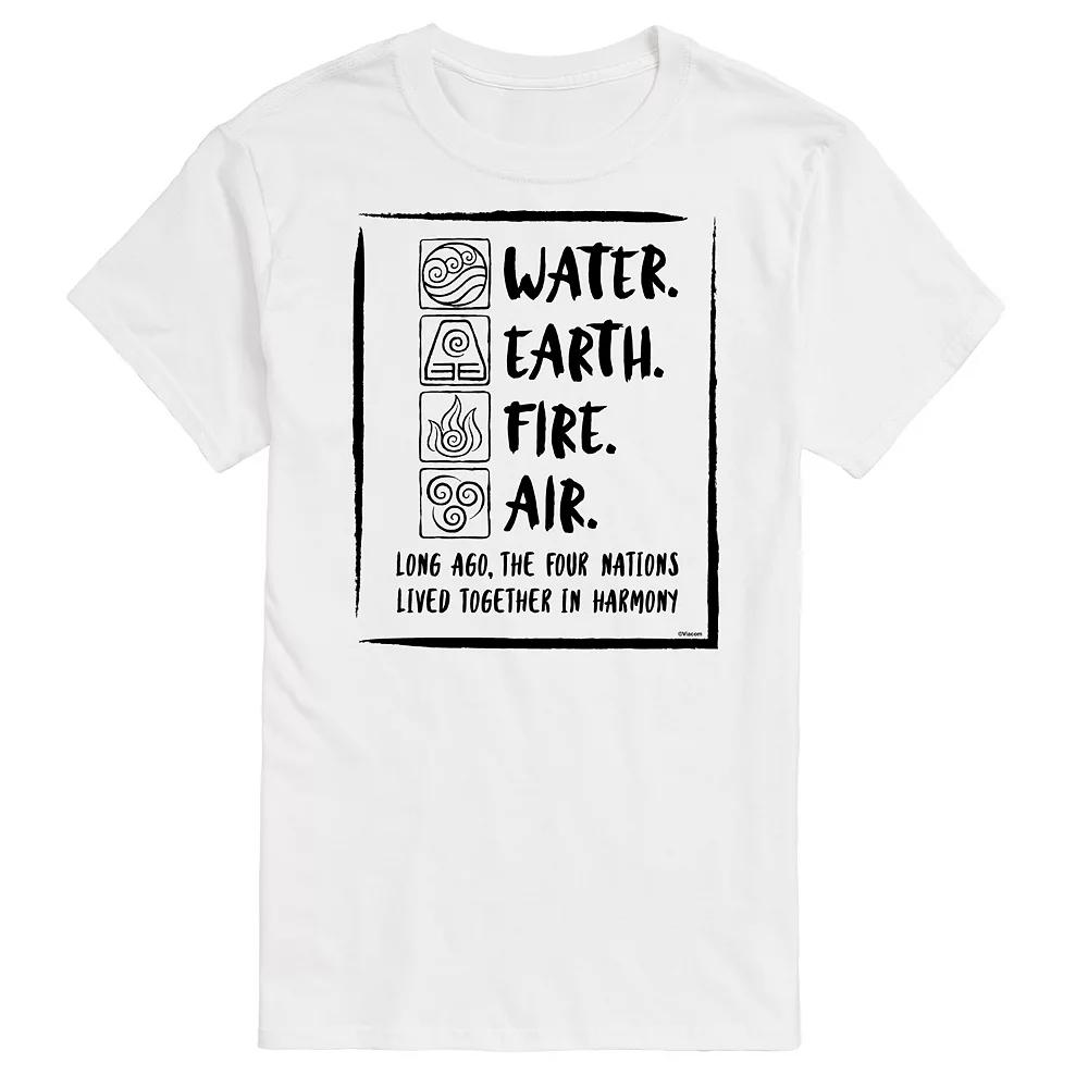 Big & Tall The Last Airbender Water Fire Earth Air Graphic Tee, Men's,  Product Image