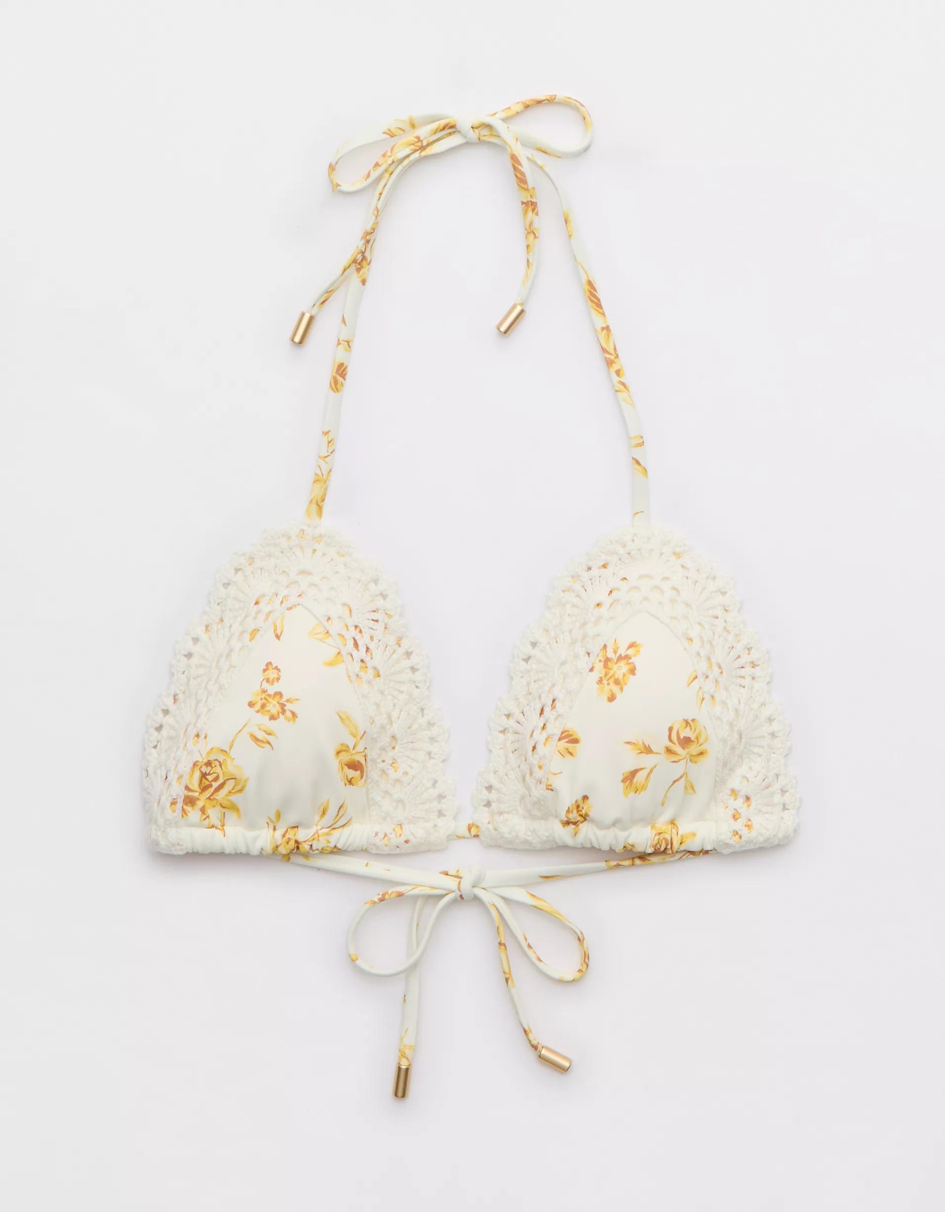 Aerie The Sun-Lover Crochet Trim Bikini Top Product Image
