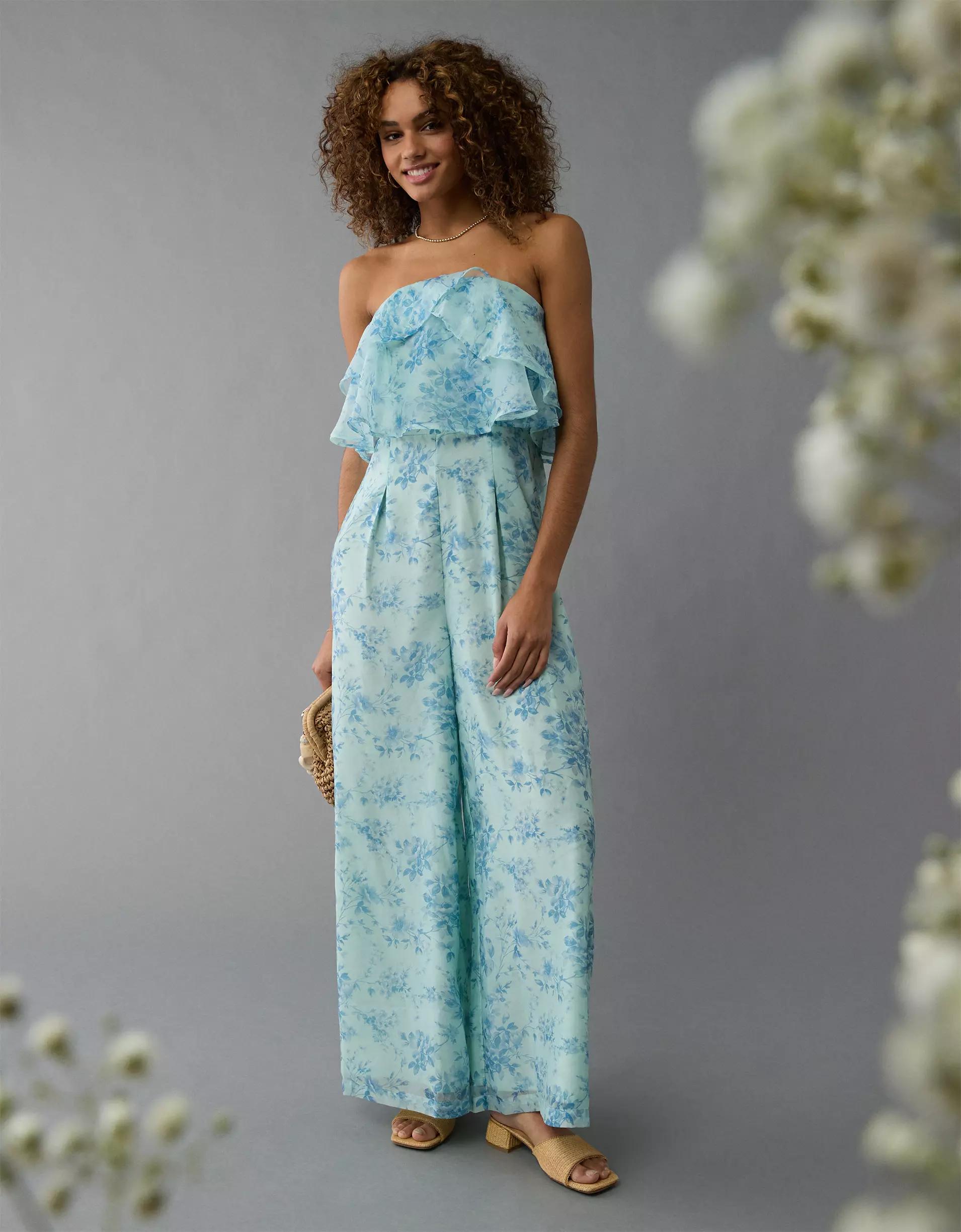 AE Strapless Ruffle Jumpsuit Product Image