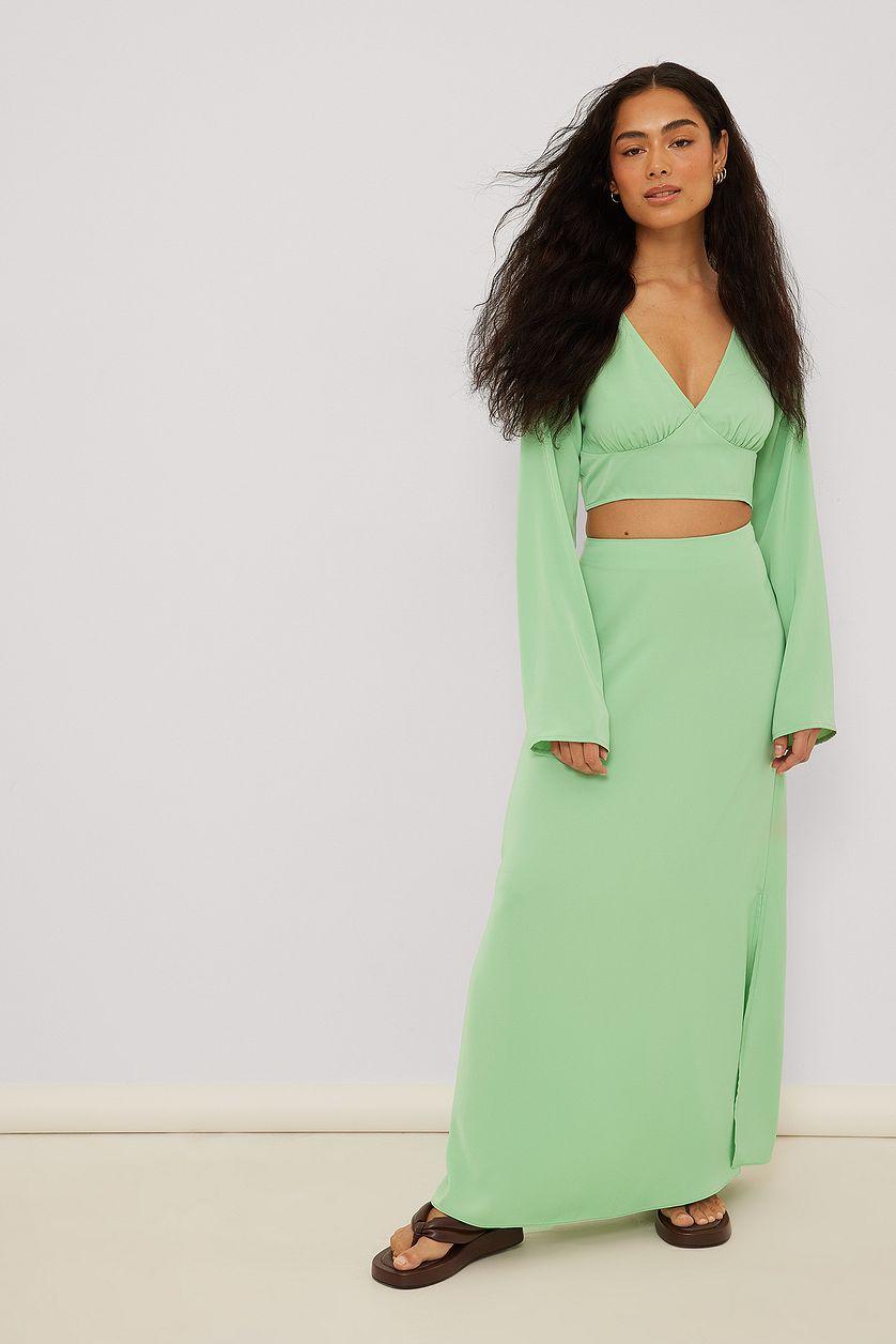 Deep V-Neck Blouse Product Image