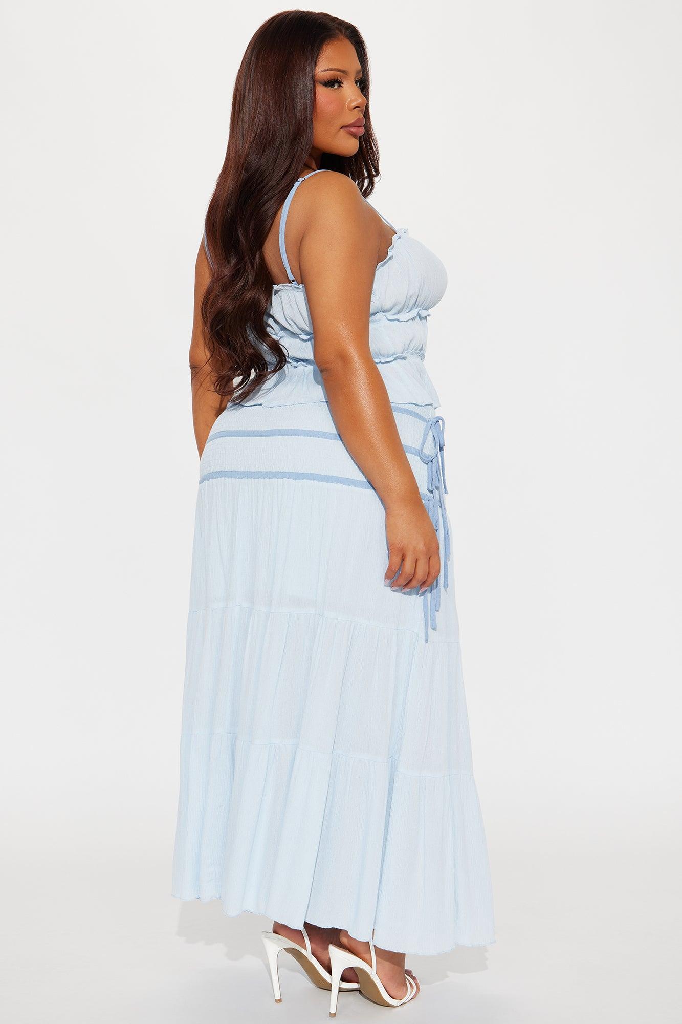 Paradise Pair Maxi Skirt Set - Blue Product Image