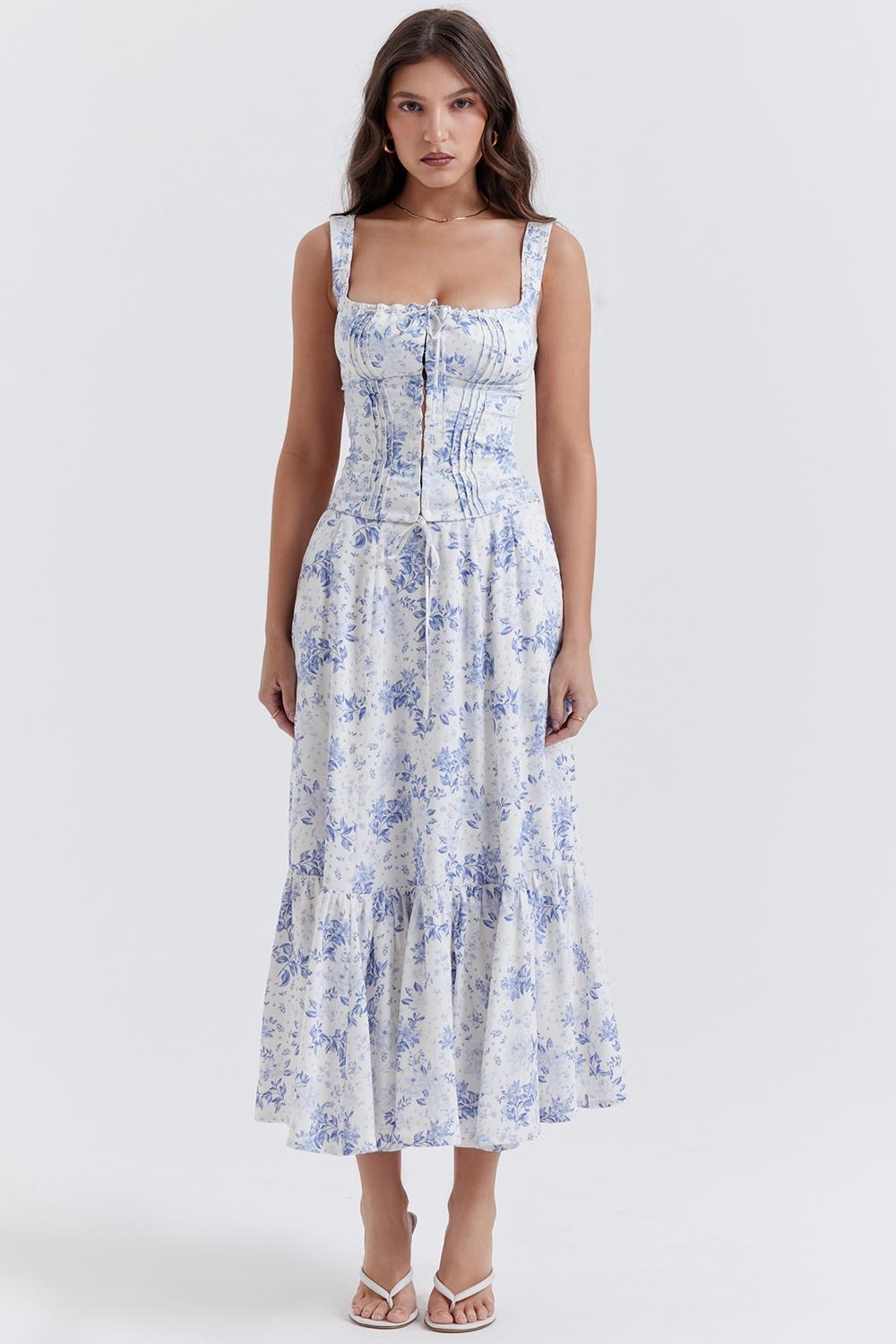 Chicca  blue floral print top Product Image