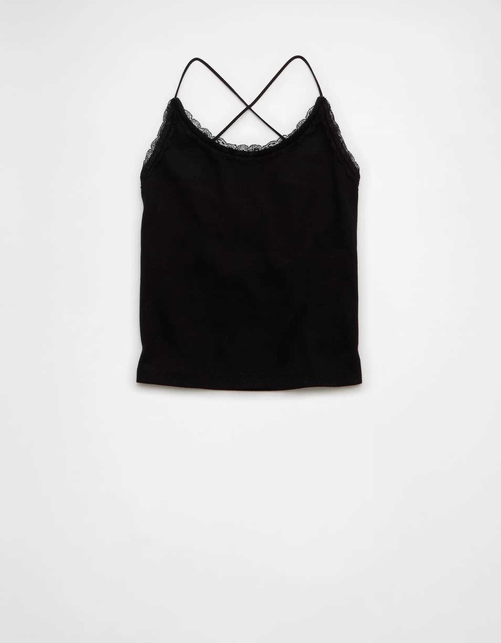 AE Strappy Go Lucky Cropped Lace Tank Top Product Image
