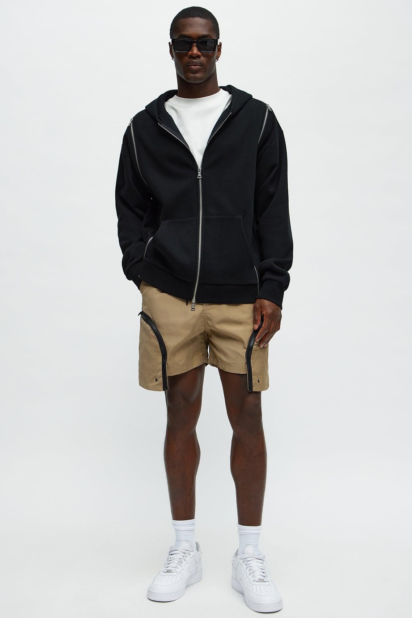 Cargo Pockets Relaxed Drawstring Shorts - Taupe Male Product Image
