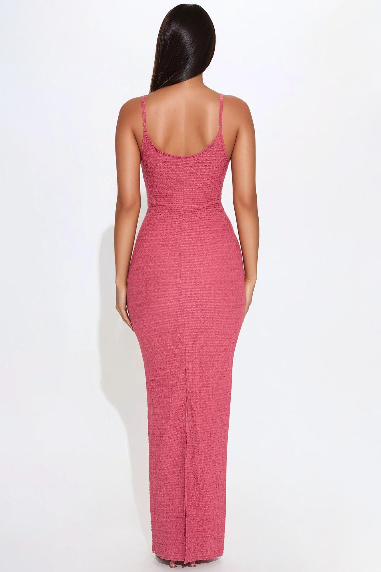 Lola Textured Maxi Dress - Mauve Product Image