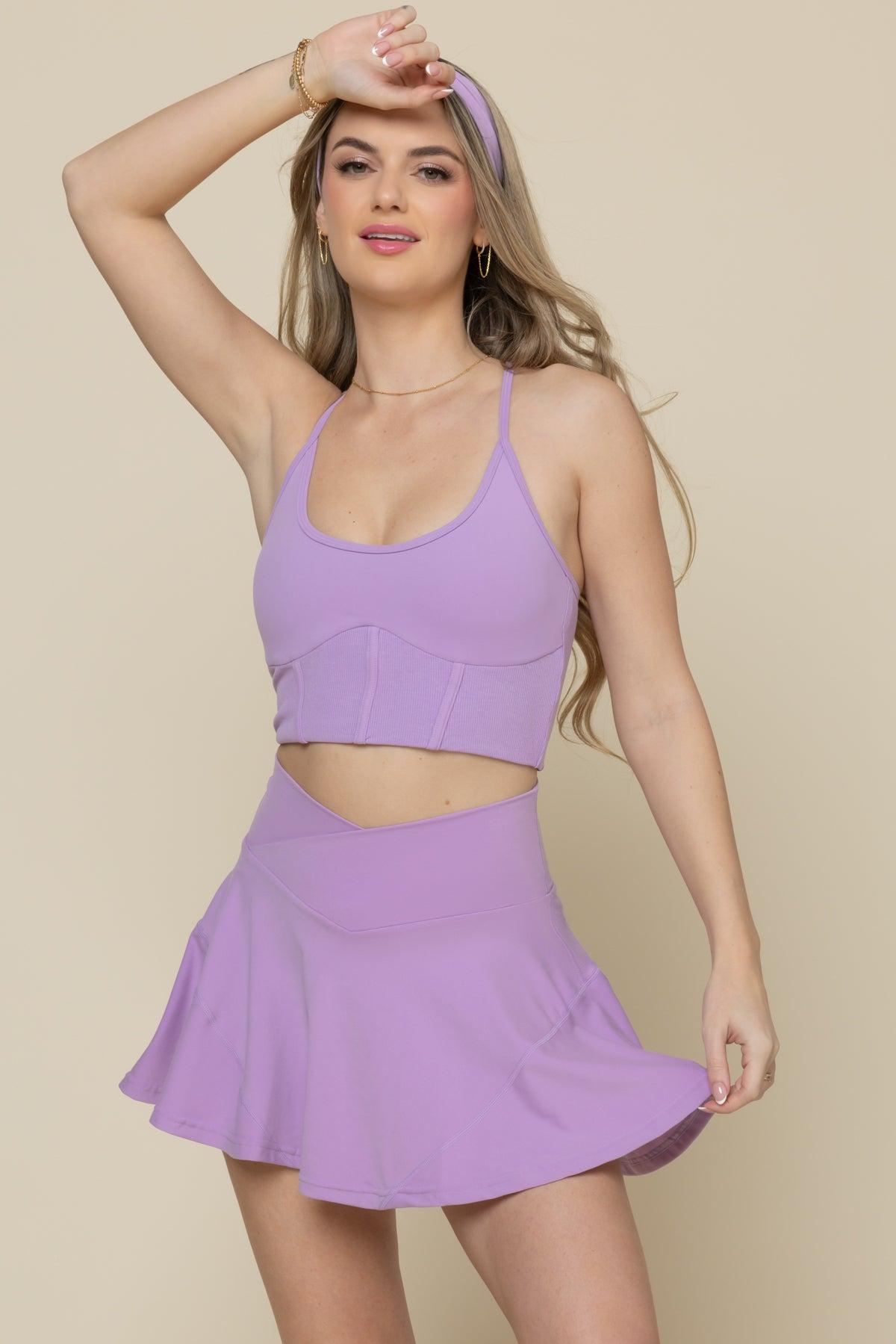 Plié Corset Crop Bralette - Mystic Purple Product Image