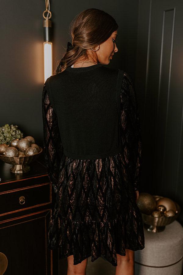 More Vino Please Velvet Mini Dress Product Image