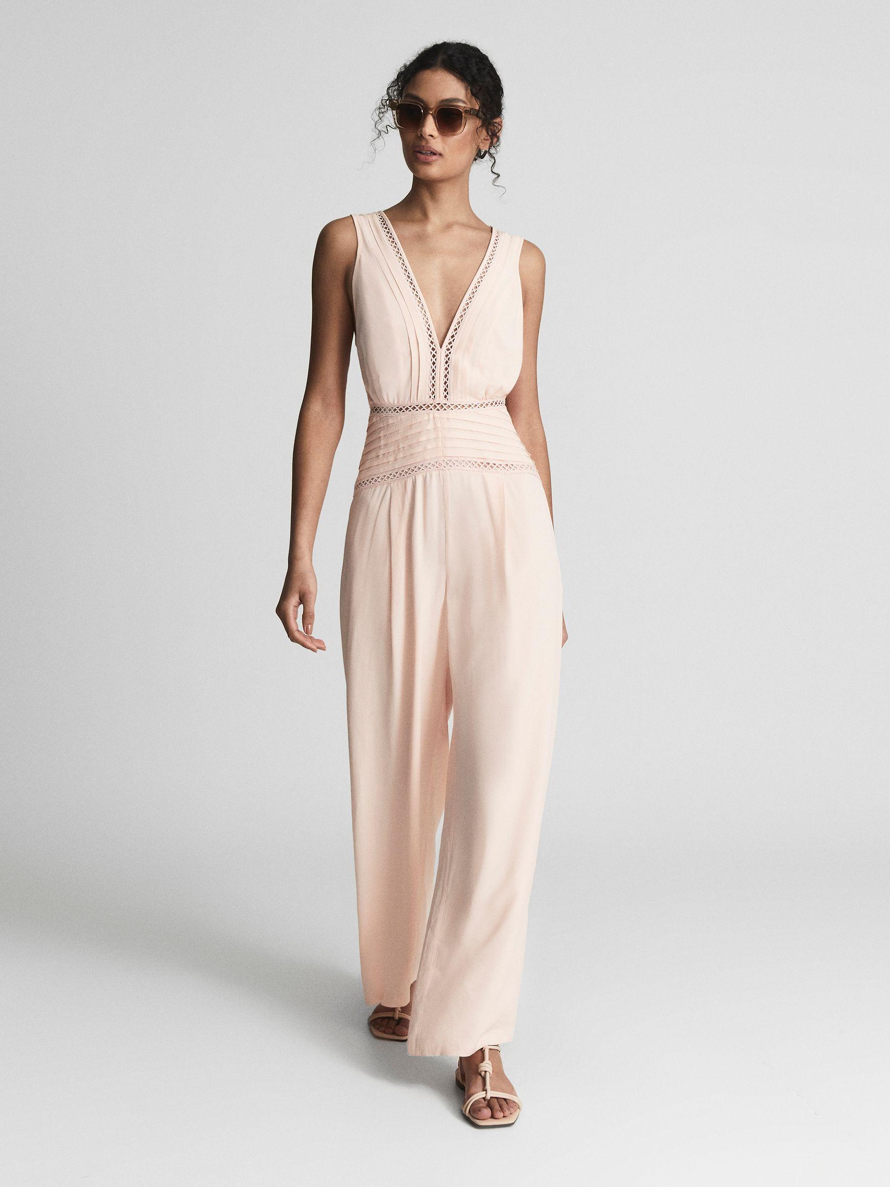 Regular Wide Leg Resort Jumpsuit in Blush Product Image