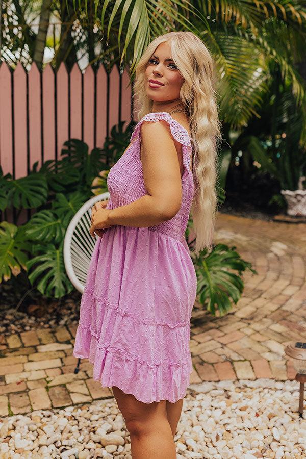 Adventure Seeker Smocked Mini Dress In Lavender Curves Product Image