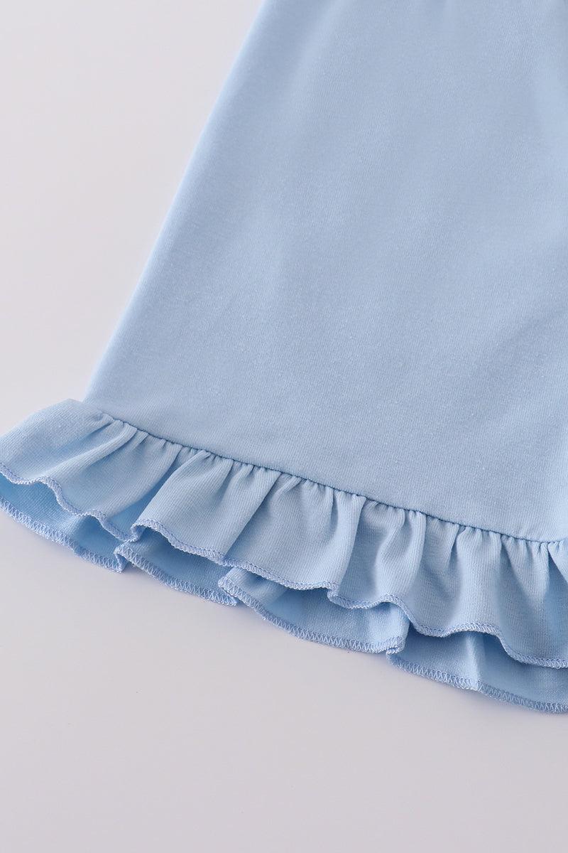 Blue bow lattice print set Product Image