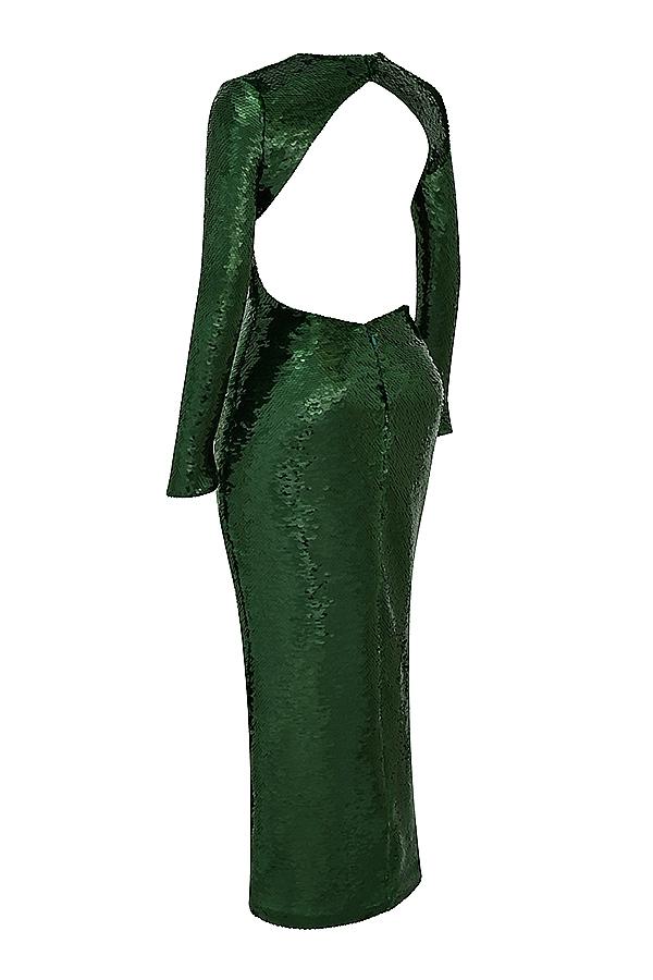 Belle  pine green sequin maxi dress - sale Product Image