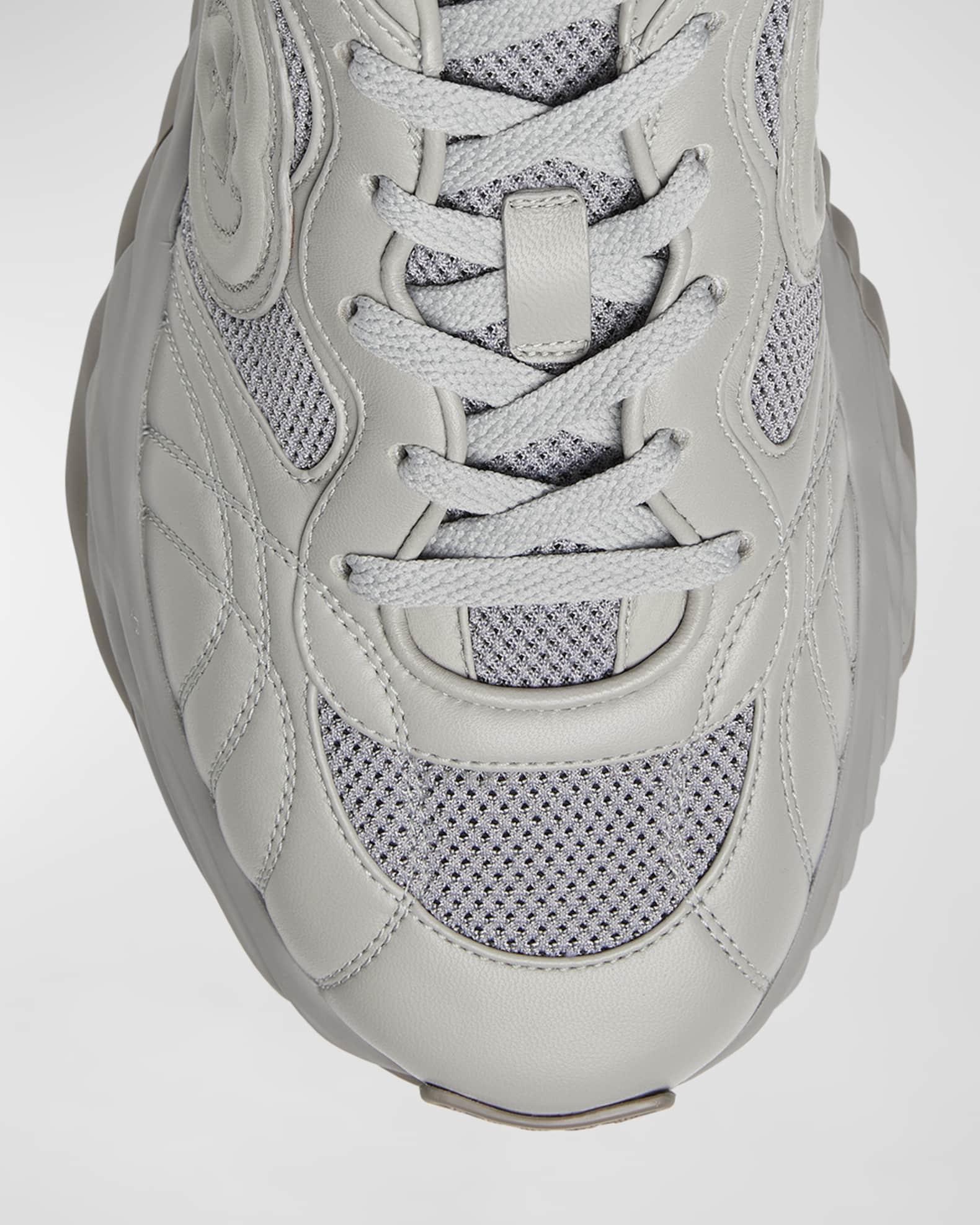 Men's Ripple Mesh and Leather Low-Top Sneakers Product Image