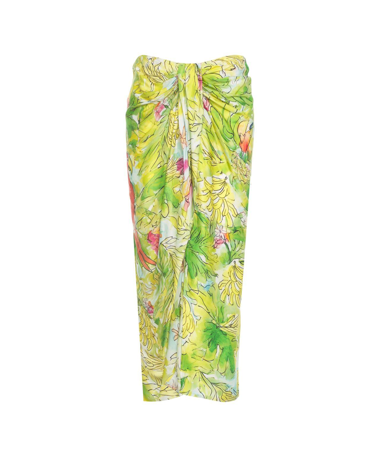 Wrap skirt with floral print Product Image