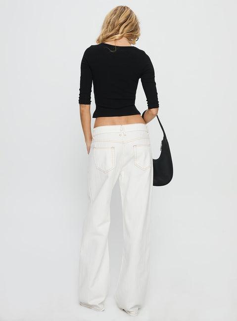 Top Model Low Rise Straight Leg Jeans Porcelain Product Image