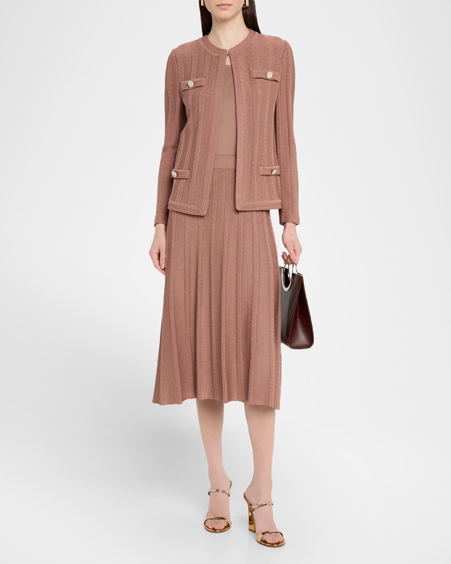 A-Line Textured Knit Midi Skirt Product Image