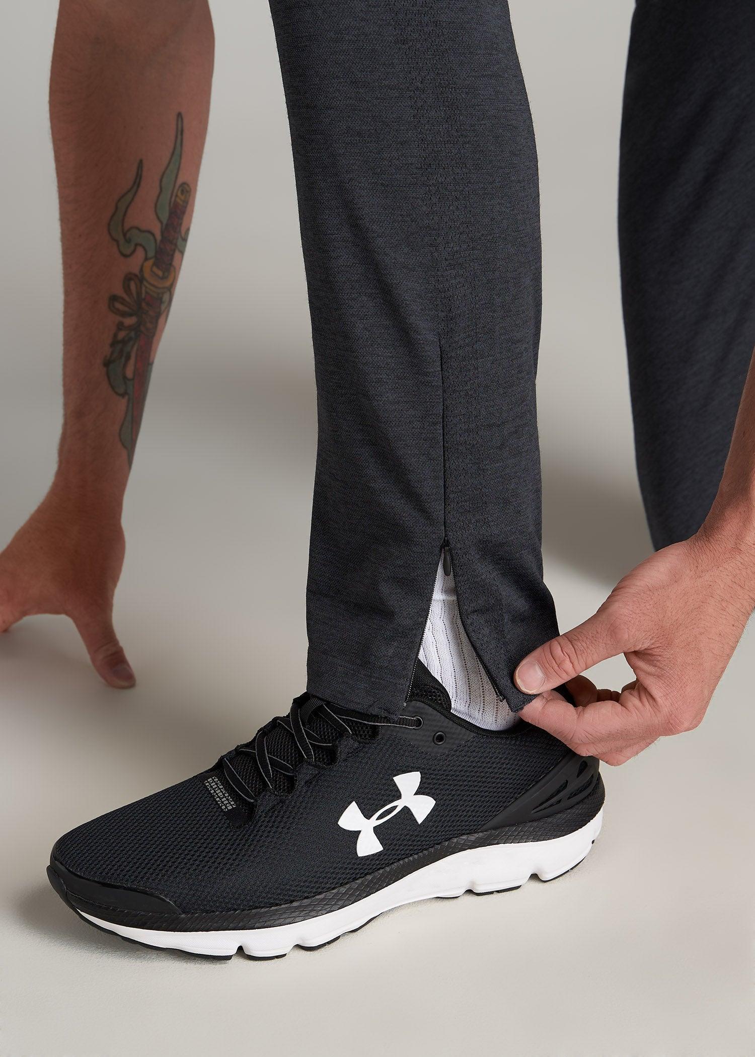 A.T. Performance Zip Bottom Pants for Tall Men in Charcoal Mix Product Image