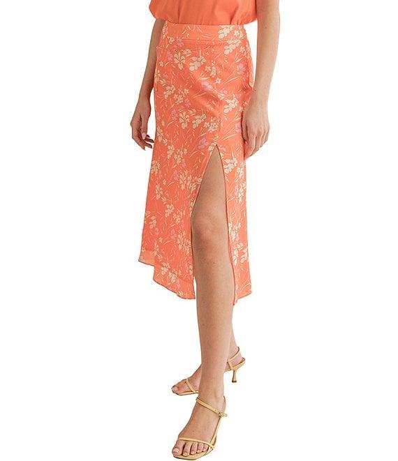 Sage The Label Aurora Floral Side Slit Midi Skirt Product Image