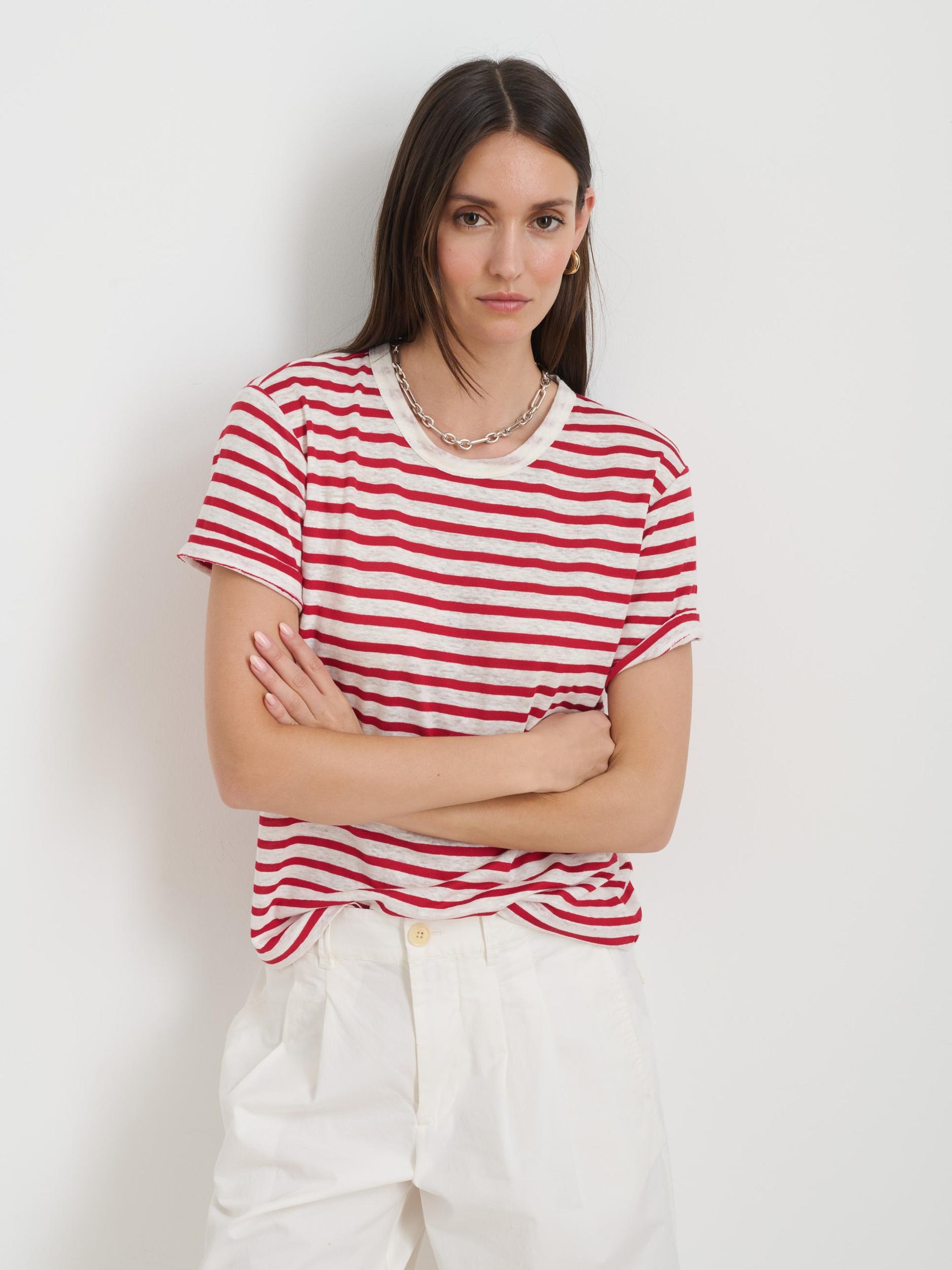 Garcon Striped Tee In Linen Cotton Product Image