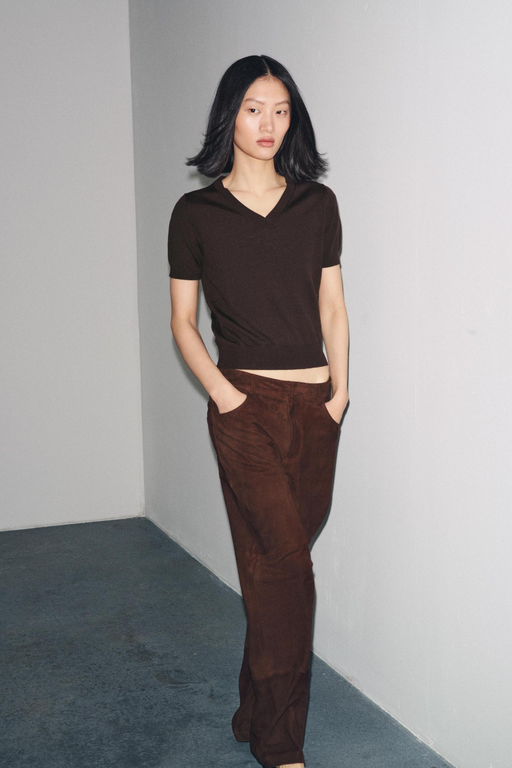 100% WOOL SHORT SLEEVE TOP Product Image