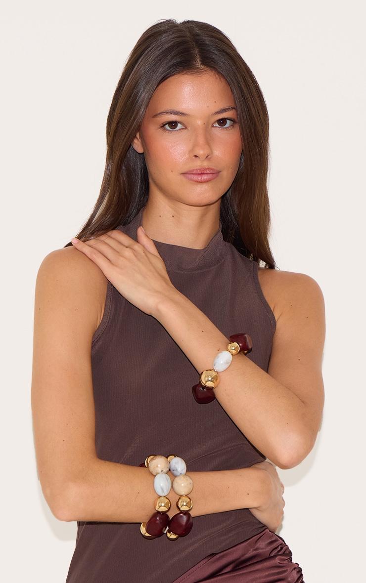 Brown Chunky Beaded Multipack Bracelet Product Image