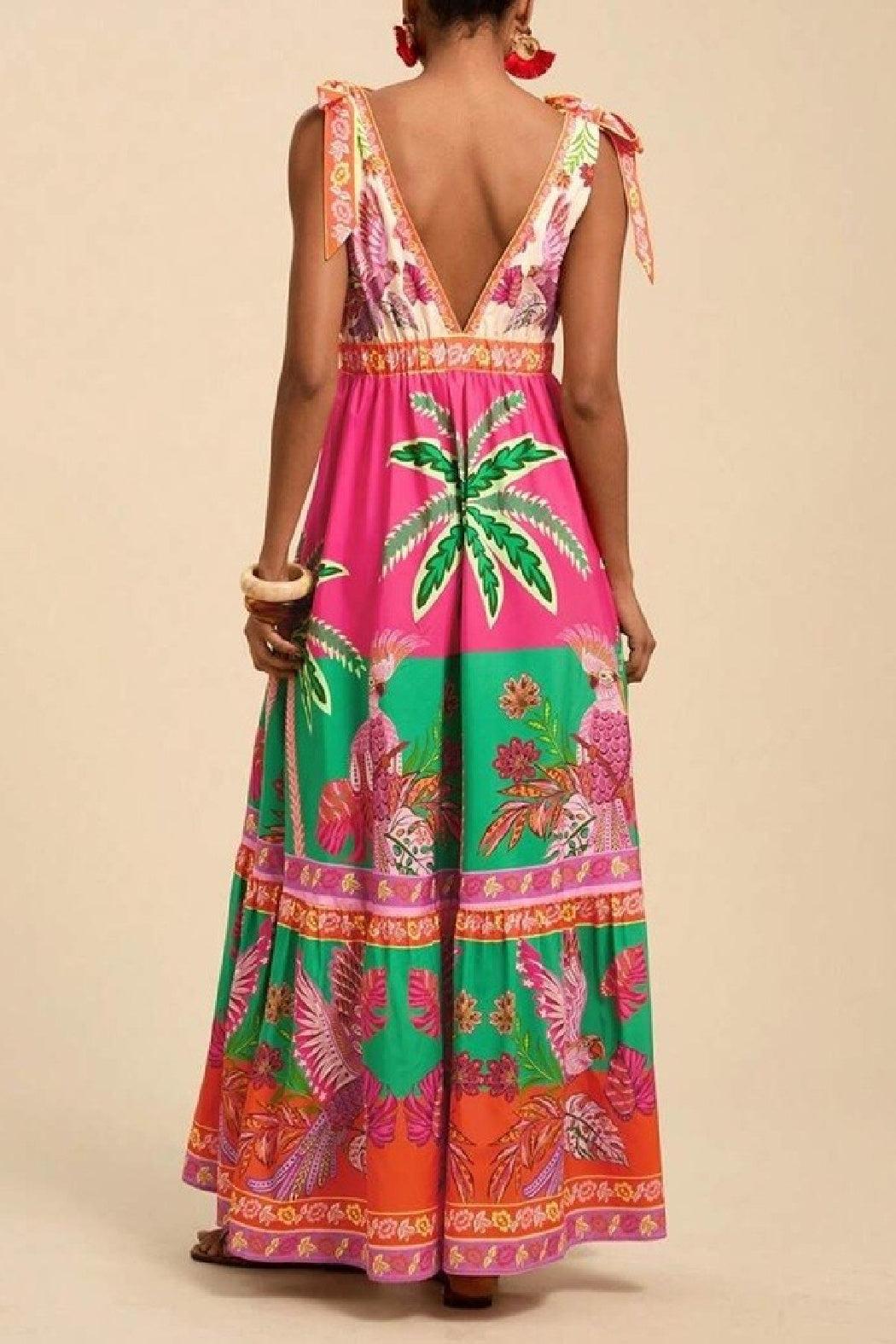 Tropical Print Maxi Dress Product Image