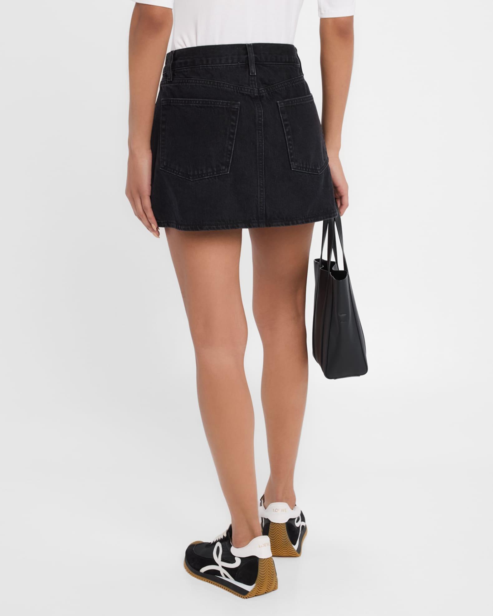 The Pleated Denim Skirt Product Image