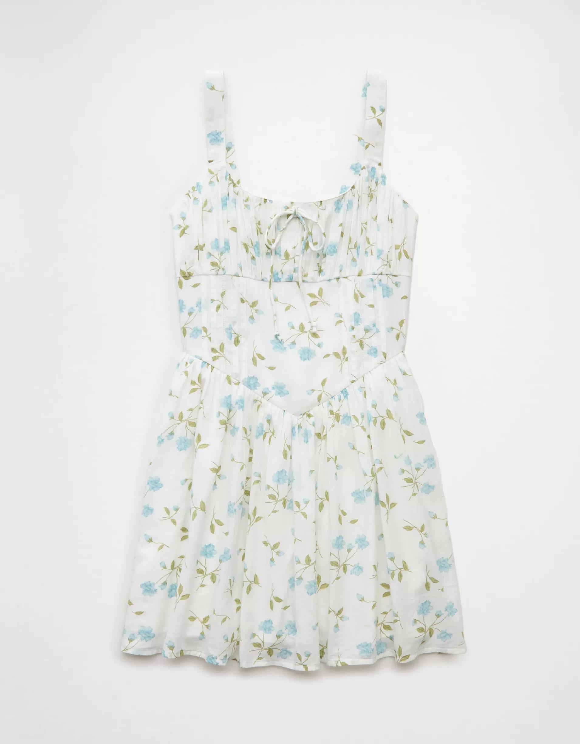 AE Tie Front Corset Mini Dress Product Image