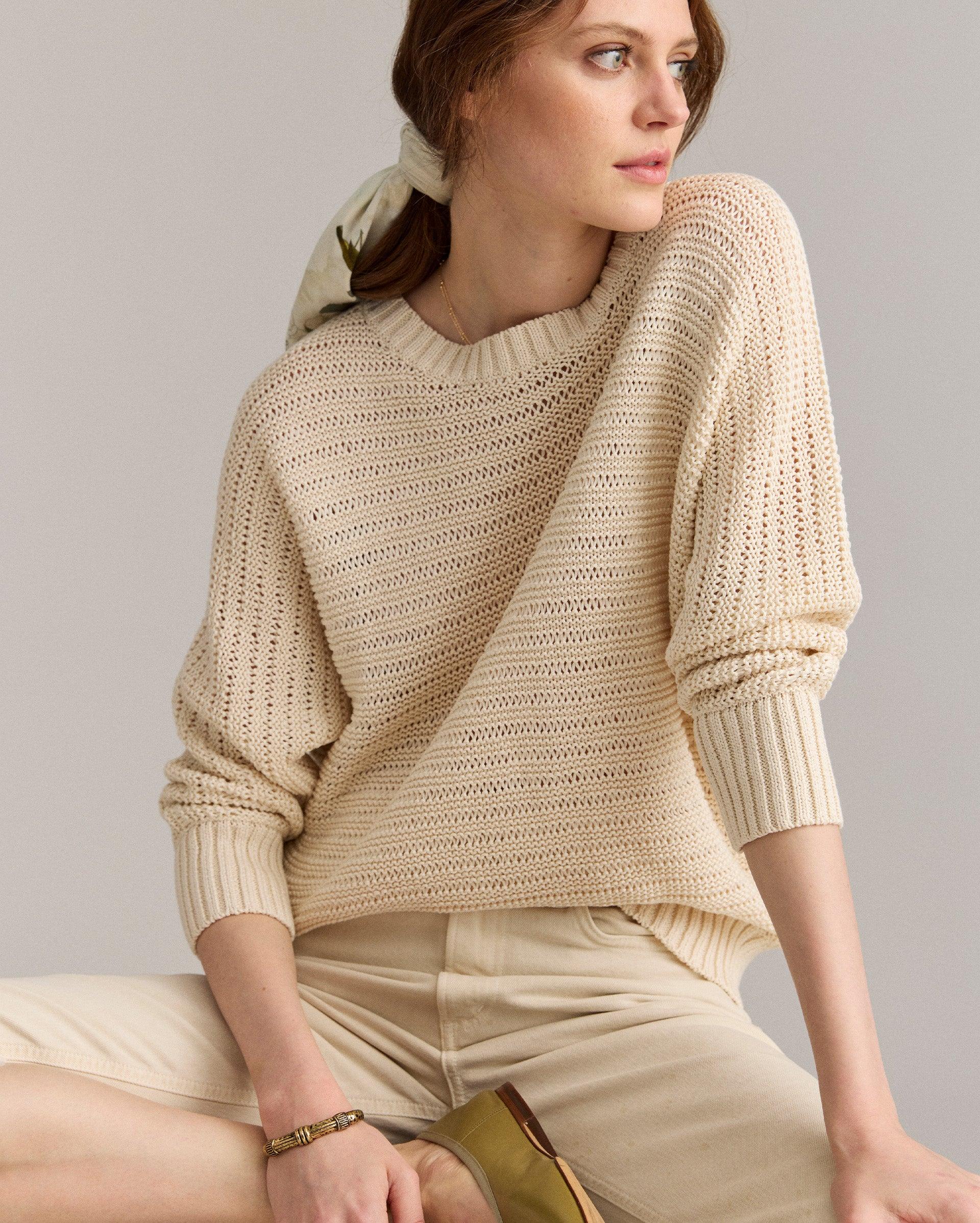 Open Stitch Dolman Beach Sweater -  Product Image