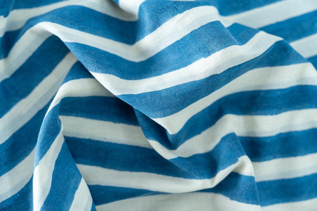 Blue-Striped Vacation Dress Product Image