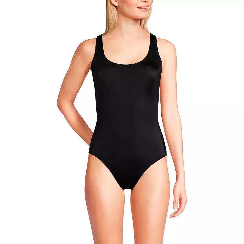 Women's Lands' End Scoop Neck X-Back Tugless One Piece Swimsuit,  Product Image
